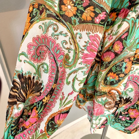 Show me your mumu Rainey Palace Paisley Pink floral dress size M coastal cowgirl - Picture 6 of 10